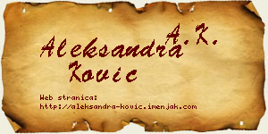 Aleksandra Ković vizit kartica